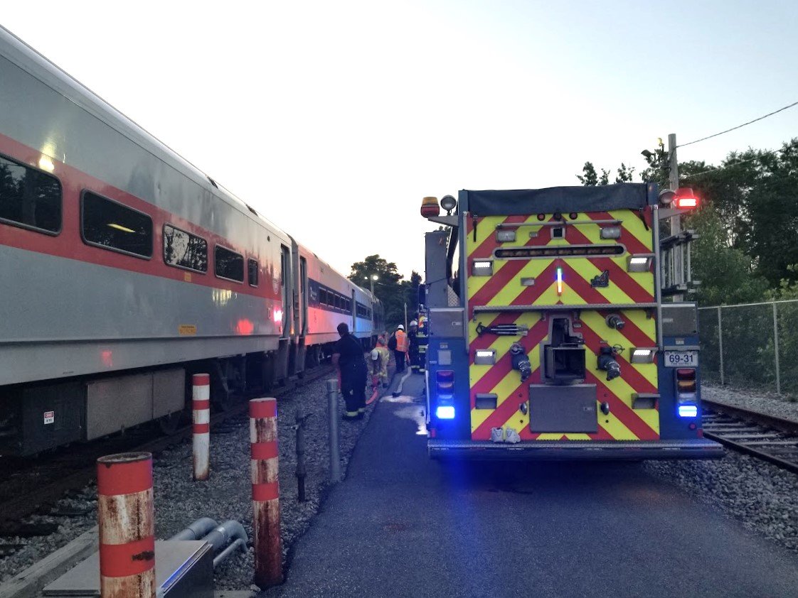 Wassaic Fire Company members responding to call at Wassaic Train Station