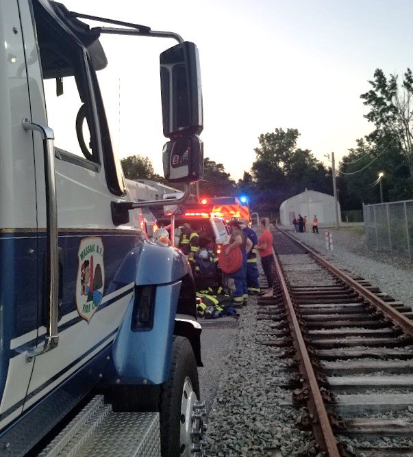 Wassaic Fire Company members responding to call at Wassaic Train Station