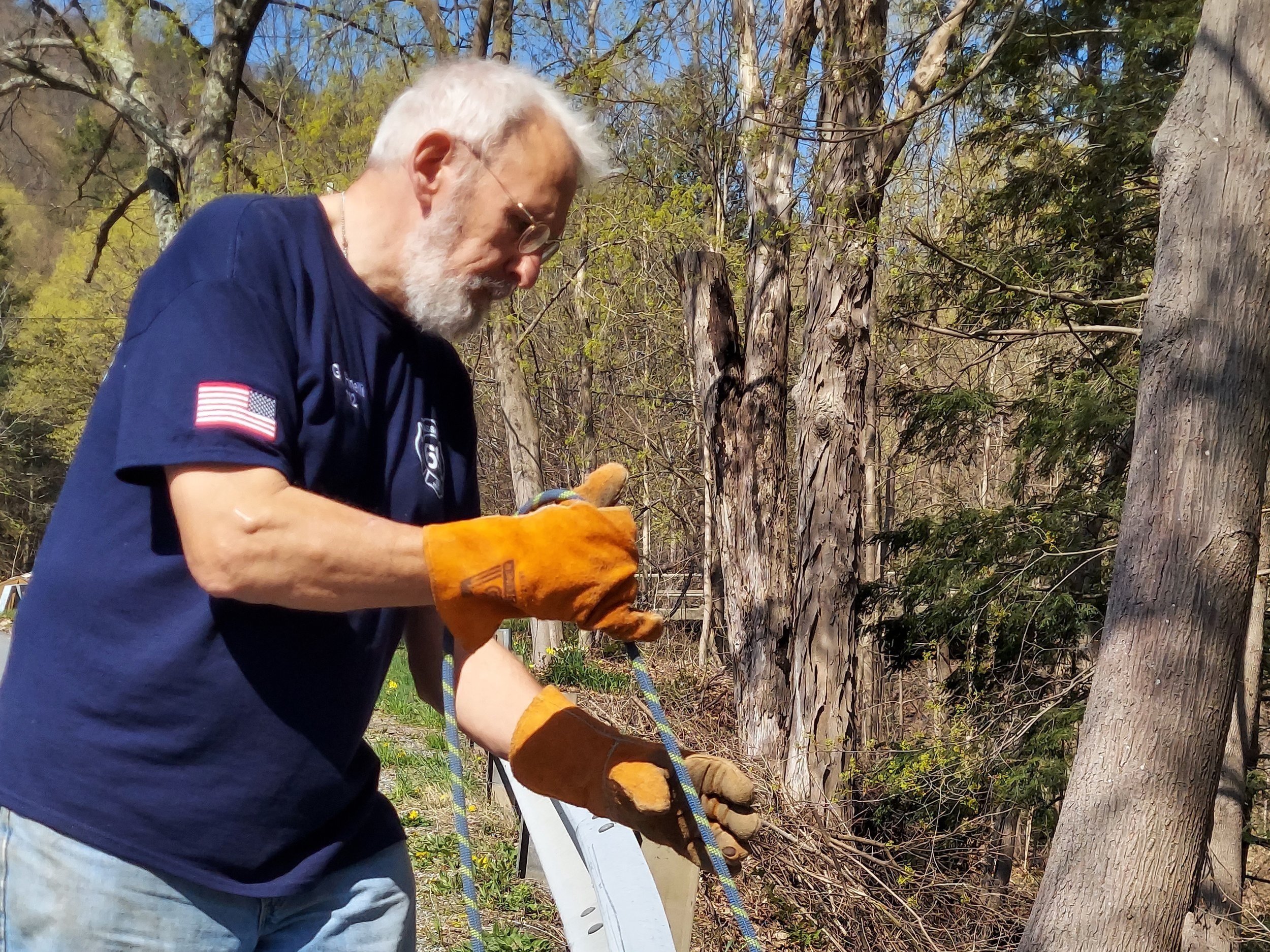 Wassaic Fire Company members participating in "clean-up" day