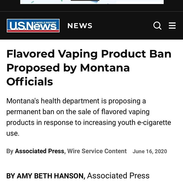 HELENA, Mont. (AP) &mdash; Montana&rsquo;s health department is proposing a permanent ban on the sale of flavored vaping products in response to increasing youth e-cigarette use, the agency said Tuesday. &ldquo;This is a serious health issue in Monta