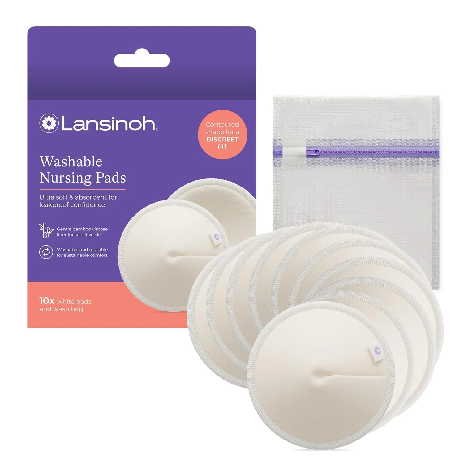 Lansinoh Washable Nursing Pads, 10 ct