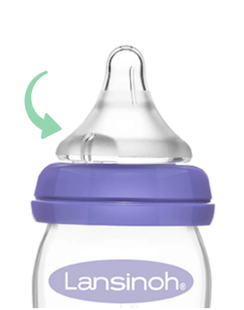 Lansinoh Momma Breastmilk Feeding Bottle with NaturalWave Slow Flow Nipple  5 Ounces 