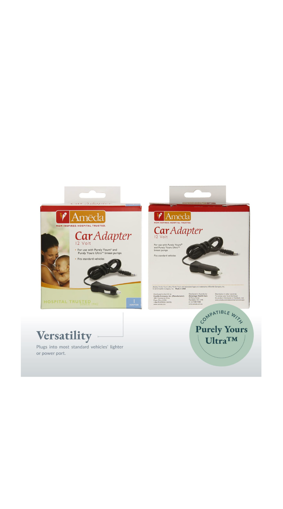 Ameda Purely Yours Car Adapter — Breastfeeding Center for Greater