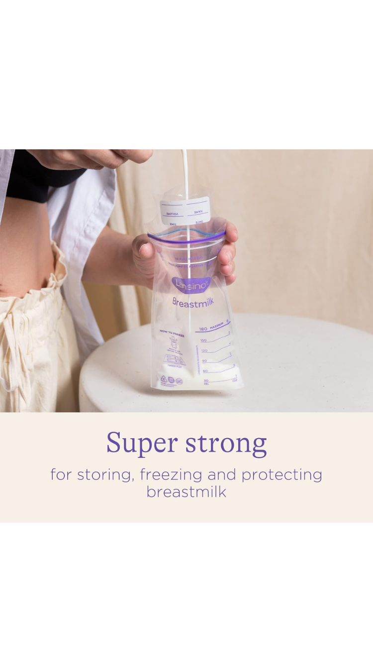 Lansinoh Breast Milk Storage Bags 75 OR Breastfeeding Nursing Pads