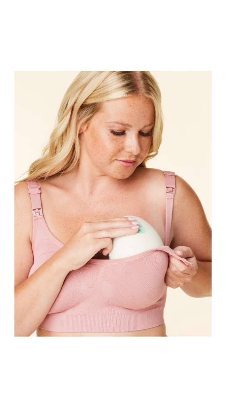 Simple Wishes Signature Hands Free Pumping Bra, Patented, Pink, X-Small/Large  at  Women's Clothing store: Breast Feeding Pumps