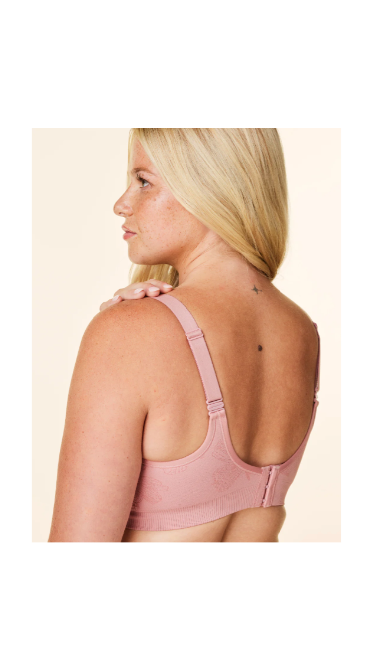 Bravado Designs Borstvoedingsbeha voor borstvoeding, comfortabele beha met V-hals, zwangerschapsbeha, Zwart, L