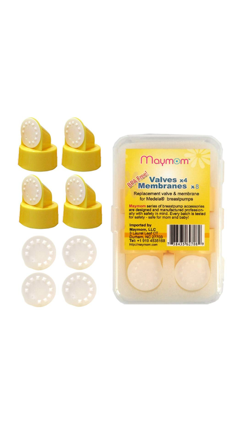 Maymom 21mm One-Piece Breastshield Kit For Medela Pumps - Compatible With Pump In Style, Lactina, Symphony (Includes Valve & Membrane)