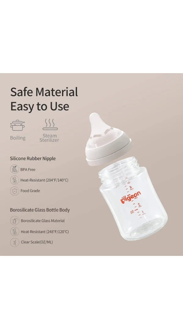 Pigeon Bottles: Wide Neck w/ (SS) Nipple — Breastfeeding Center for Greater  Washington