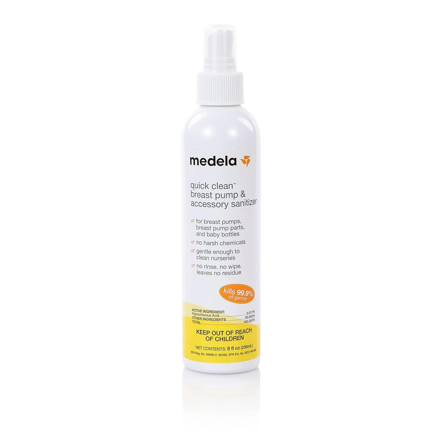 Medela Quick Clean™ Breast Pump & Accessory Sanitizer Spray, 8oz
