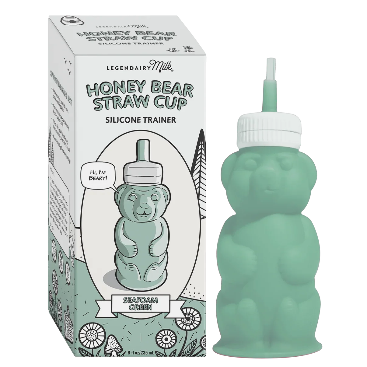 Legendairy Honey Bear Straw Cup For Baby - Squeezable Assistive Drink Container