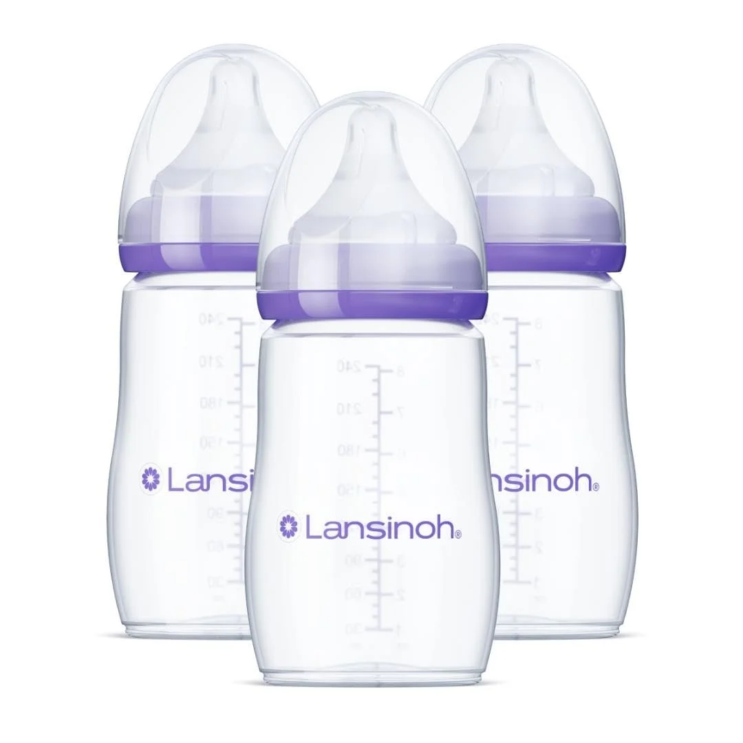 Lansinoh 8oz Bottles with Medium Flow Nipples