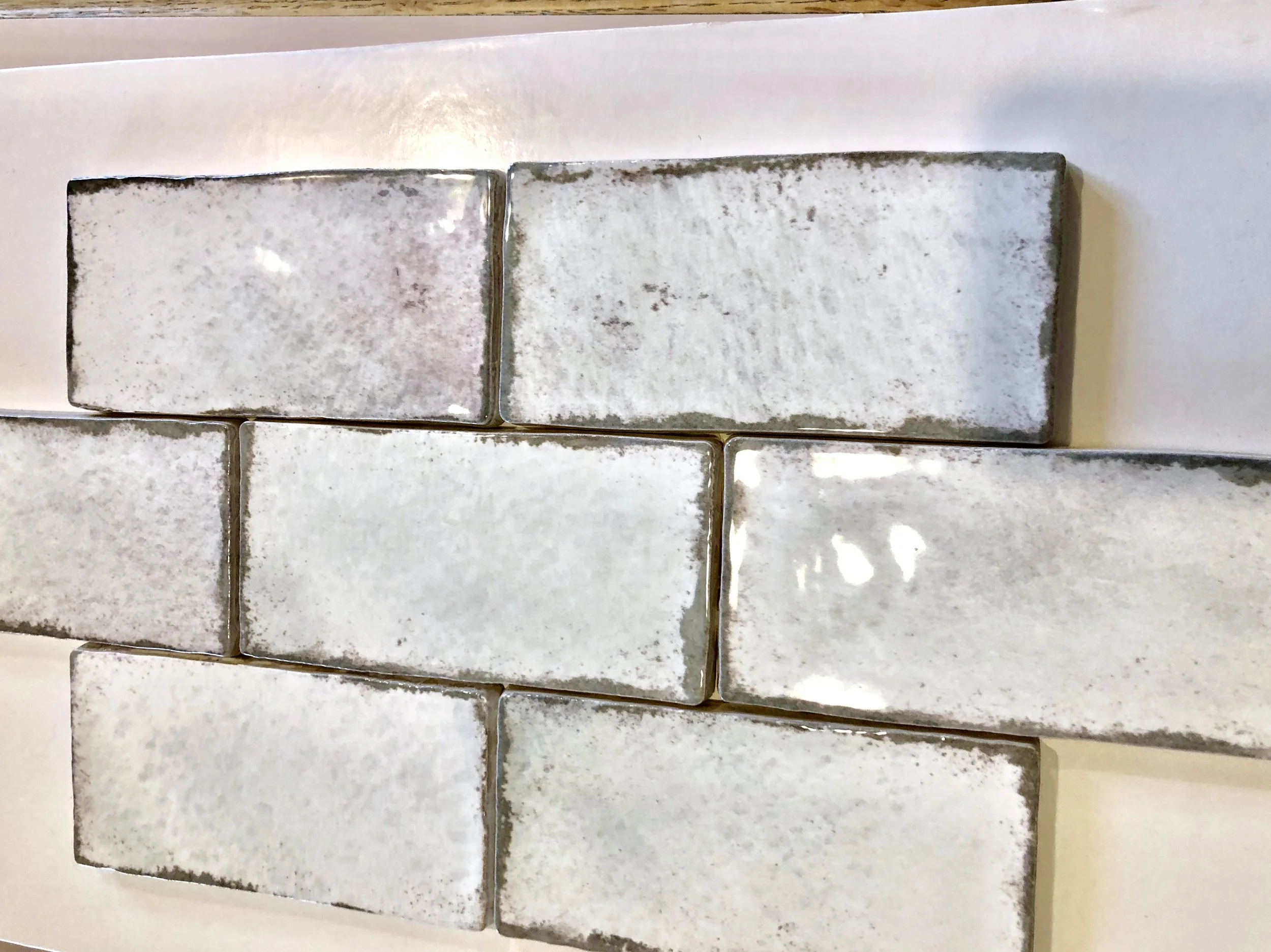 Handmade ceramic backsplash tile