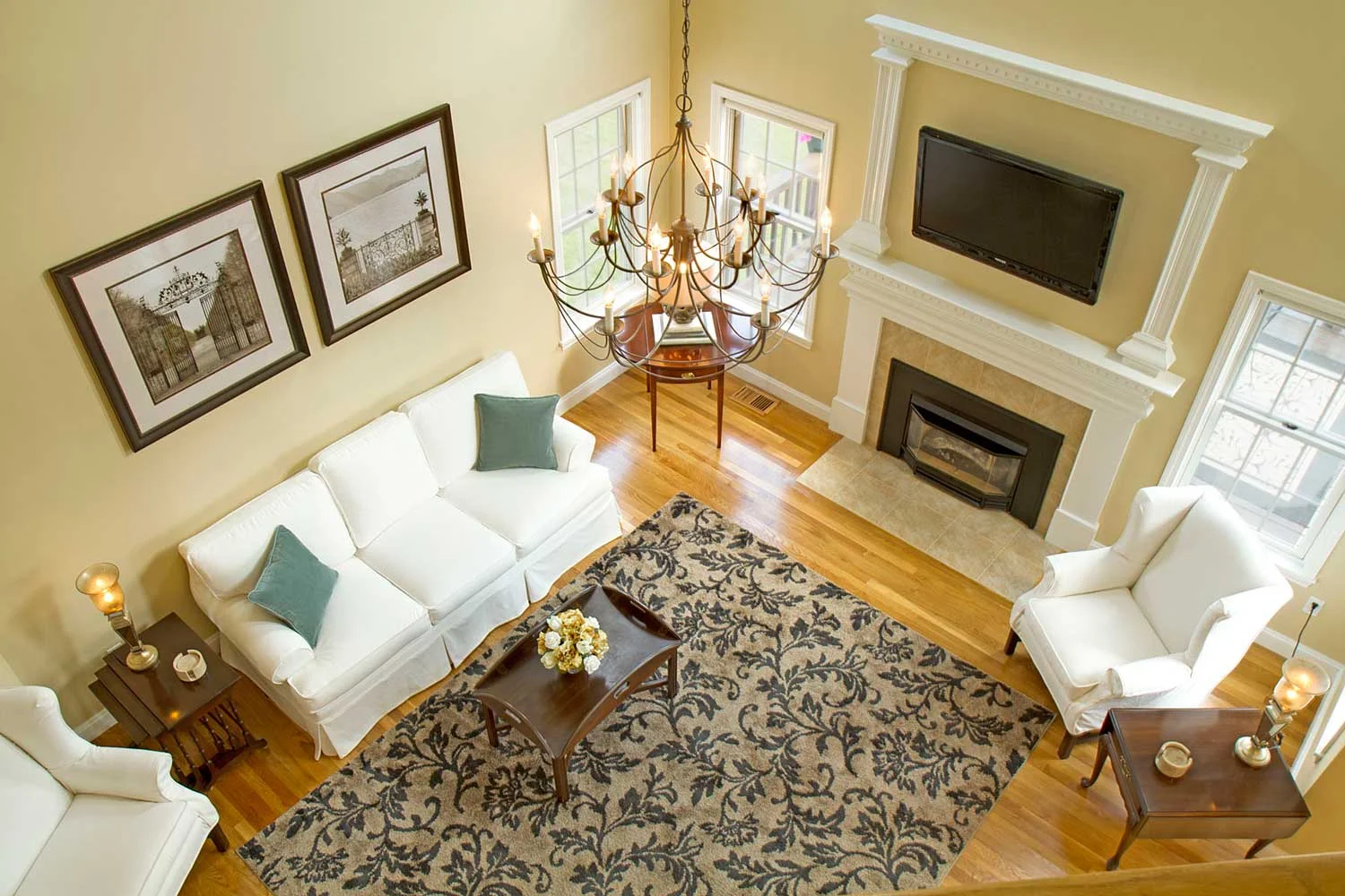 The Oak Floors Were Refinished And Walls Were Painted a Classic Neutral Color