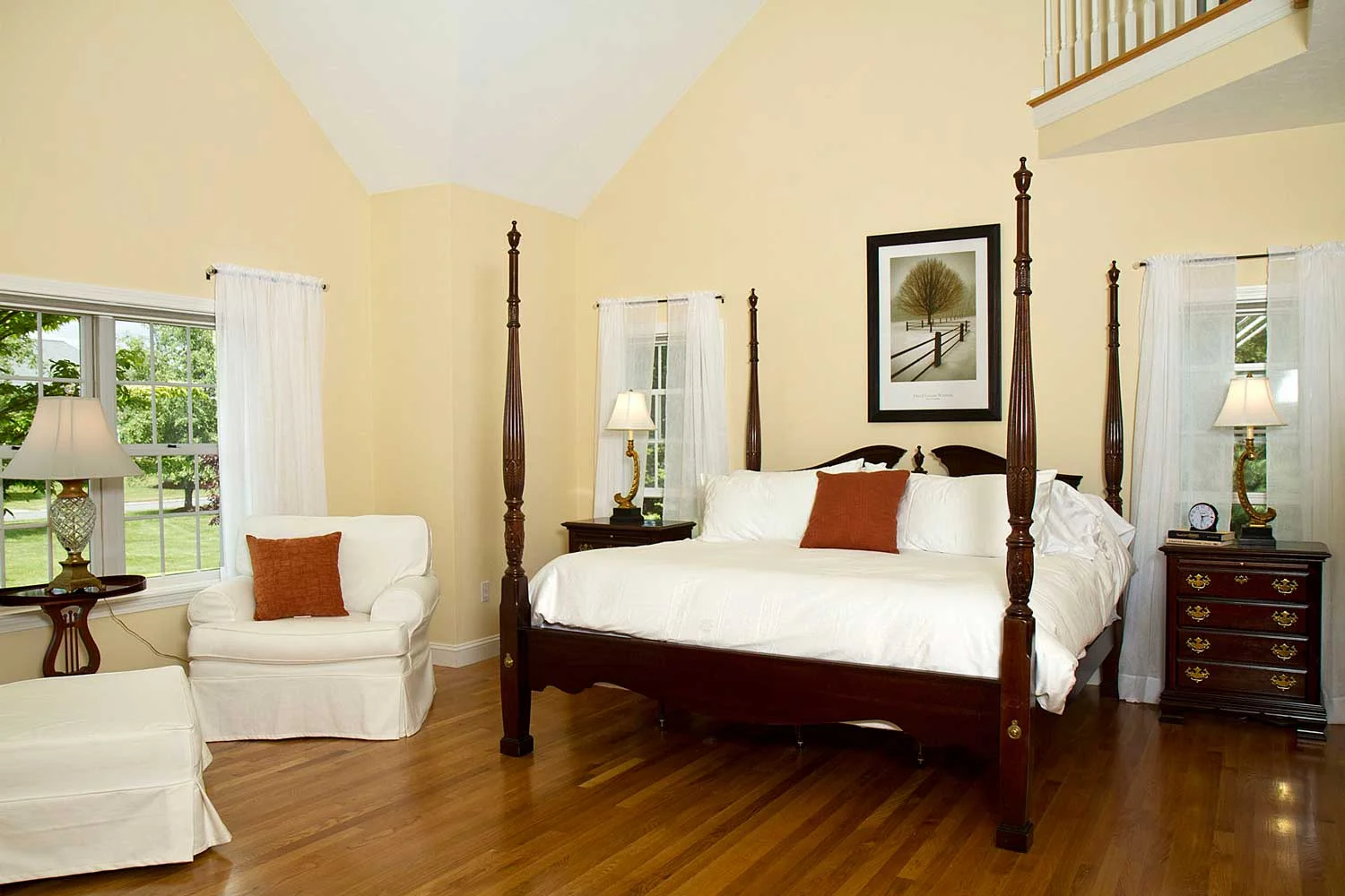 The master bedroom was repainted and the floors refinished.
