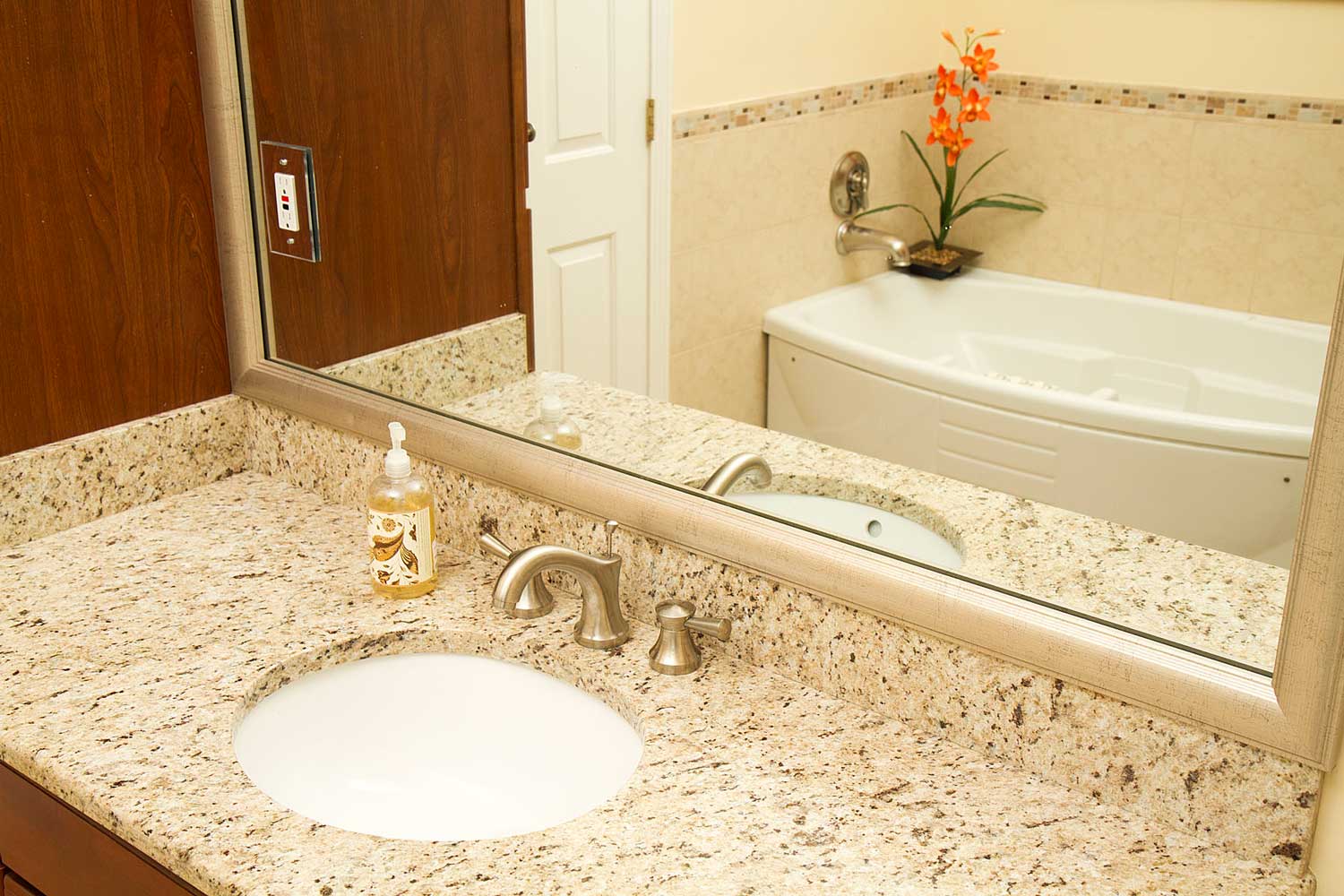 Bathroom styling helped sell this home.