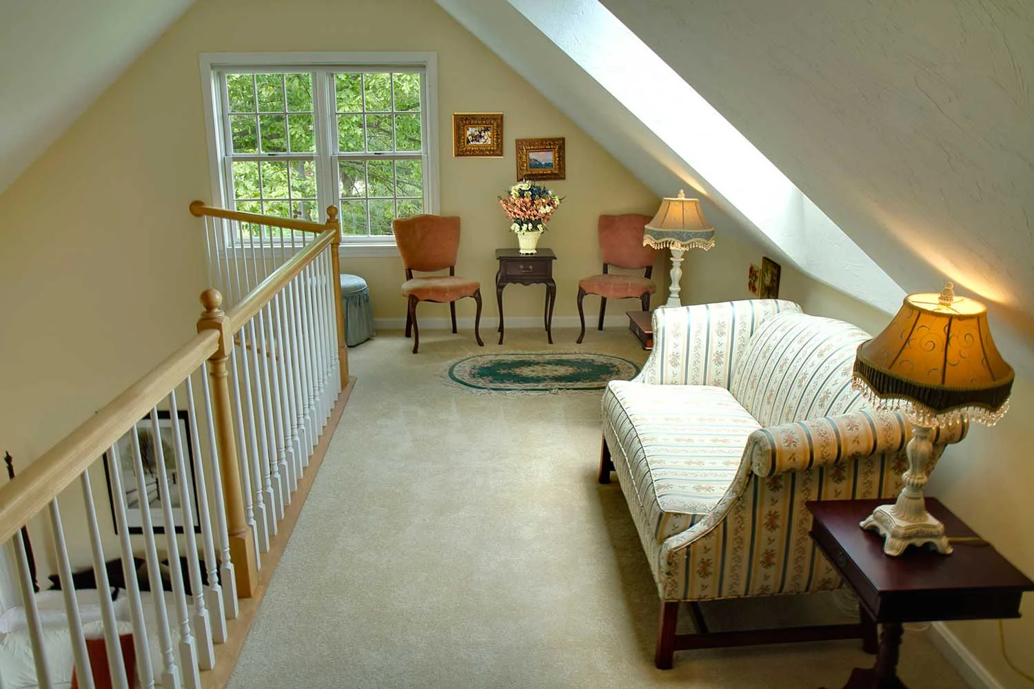 Upstairs seating areas.