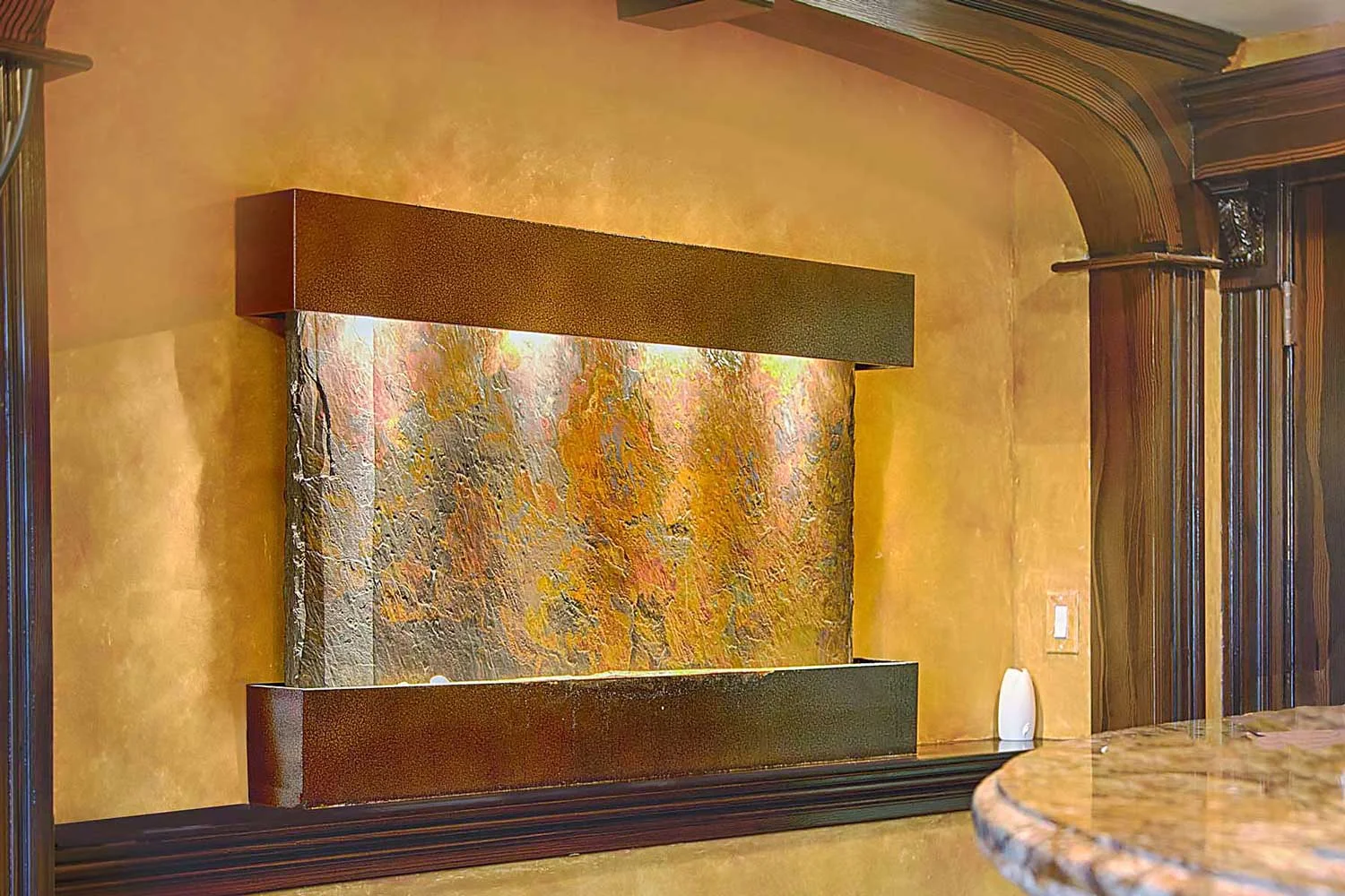 This Granite Water Feature Provides a Focal Point iin the Waiting Room of this Dental Office