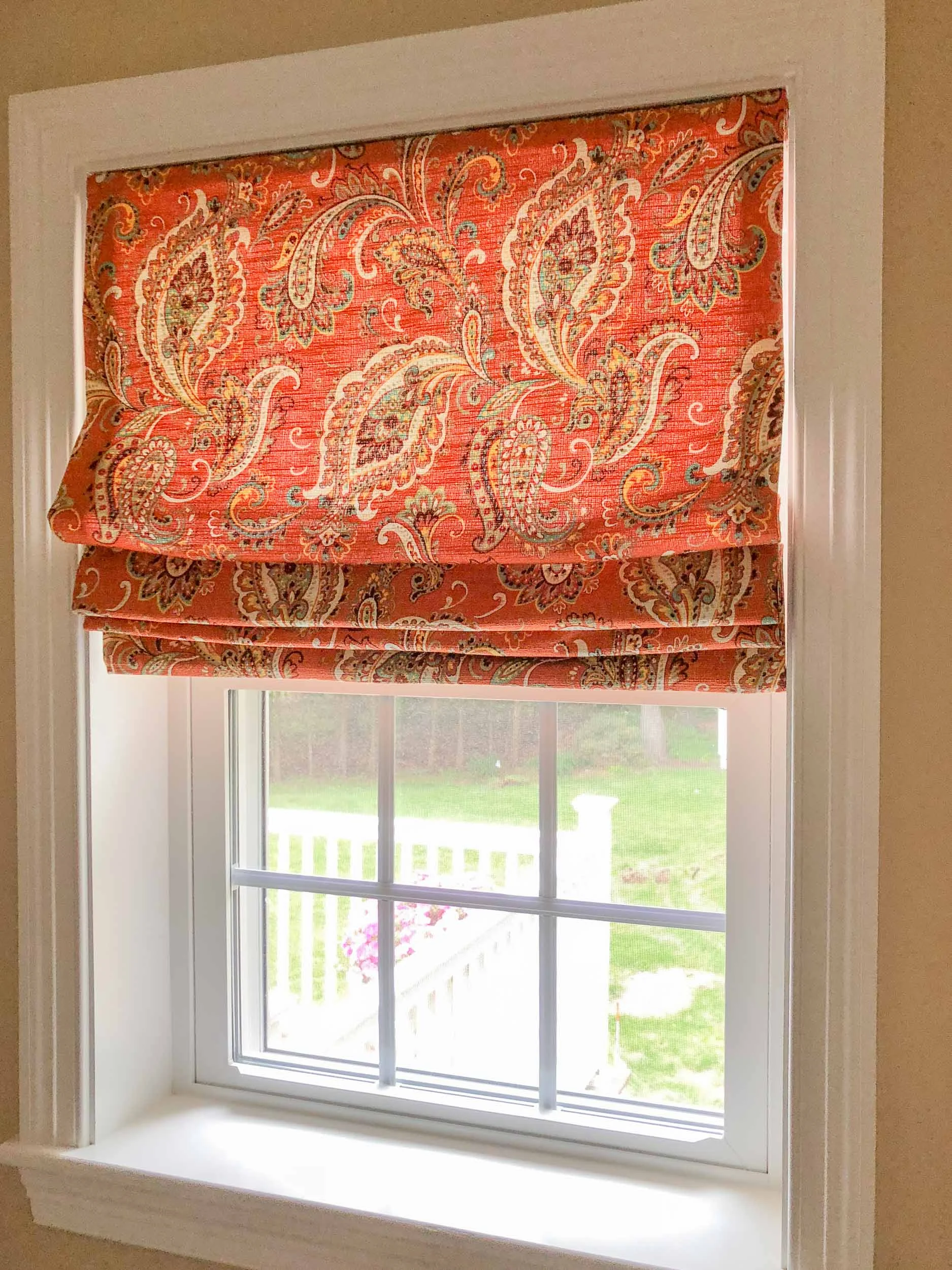 Custom bathroom window treatments.