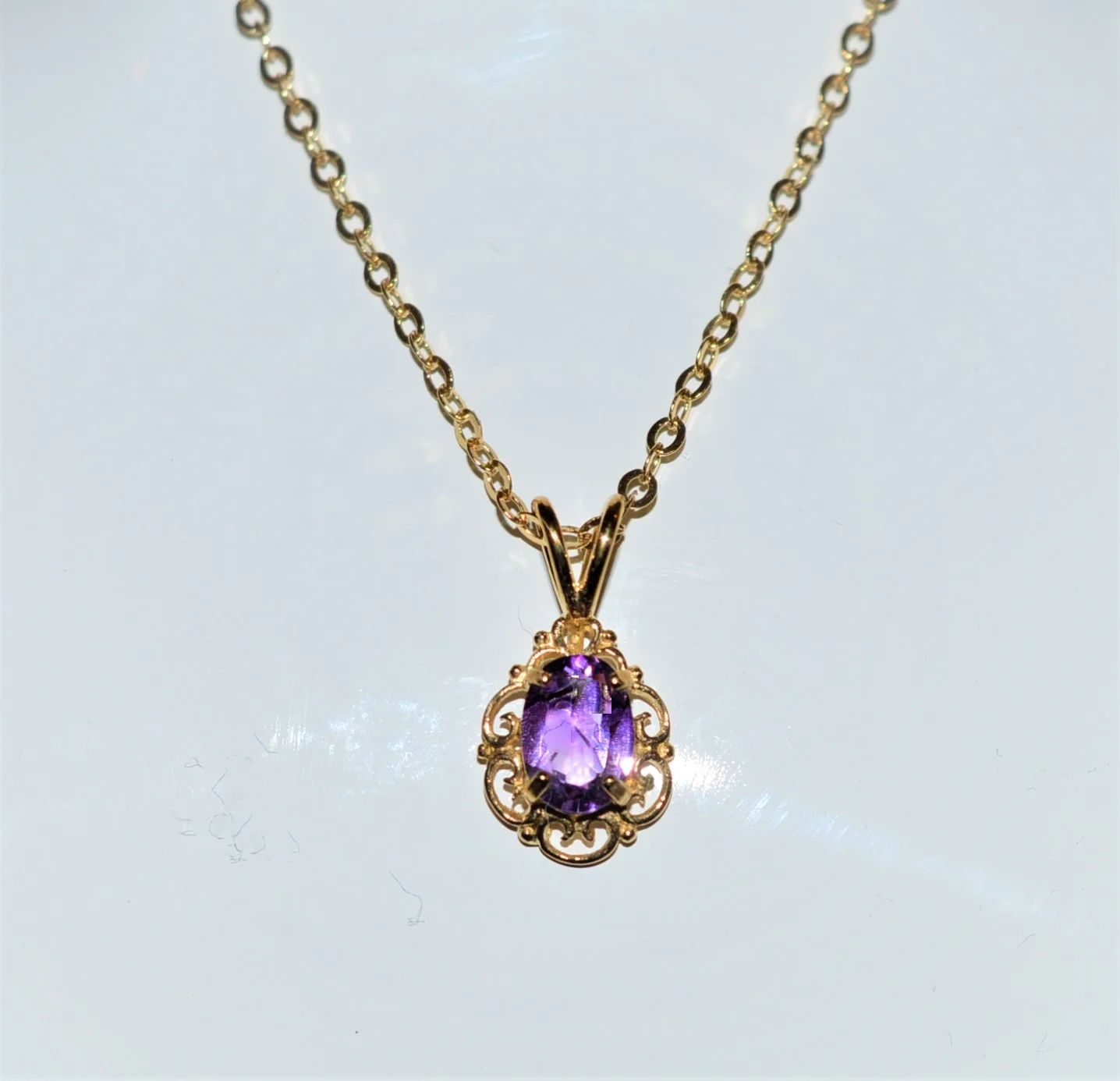 9ct Gold Amethyst Pendant