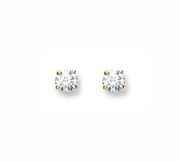 18ct Yellow Gold 0.25ct Claw Set Diamond Stud Earrings