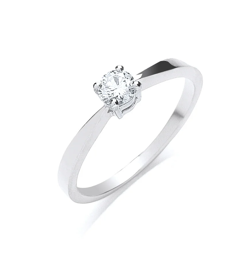 9ct White Gold 0.25ct Diamond Engagement Ring
