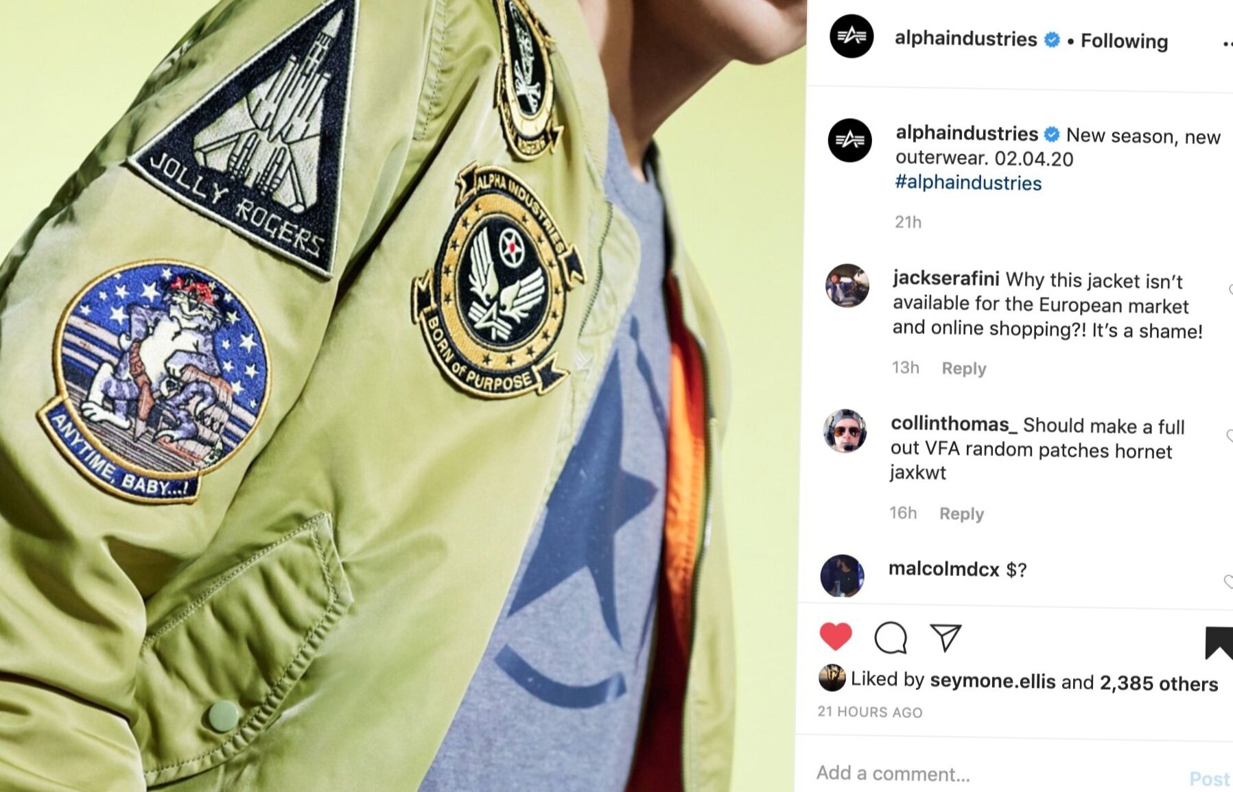 AS FEATURED ON @ALPHAINDUSTRIES 