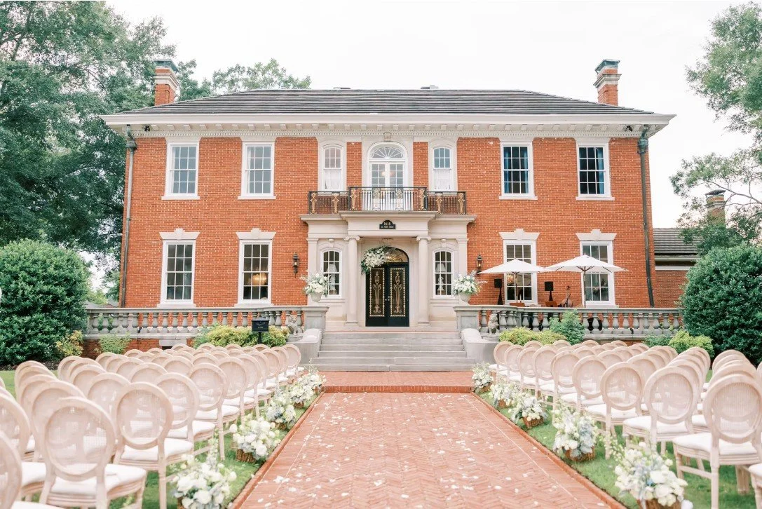 The 1616 House wedding and event venue featuring historic architecture and manicured grounds in Montgomery, Alabama.