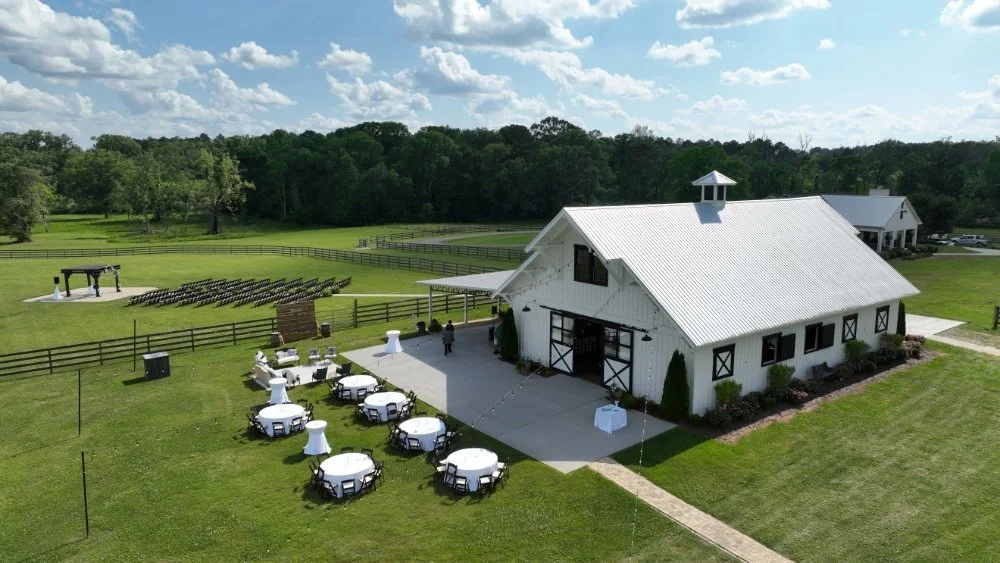 Spring Creek Wedding and Events venue with outdoor ceremony space, wooded surroundings, and elegant reception setting near Birmingham Alabama