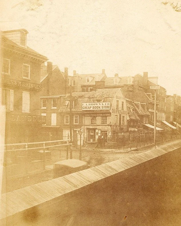 Have you ever wondered what our historic corner of 4th and Arch Streets looked like in 1854? 🔍👀

This photo was taken from within the northwest corner of Arch Street Meeting House's 9-foot brick wall, which, after one hundred years of disrepair, ha