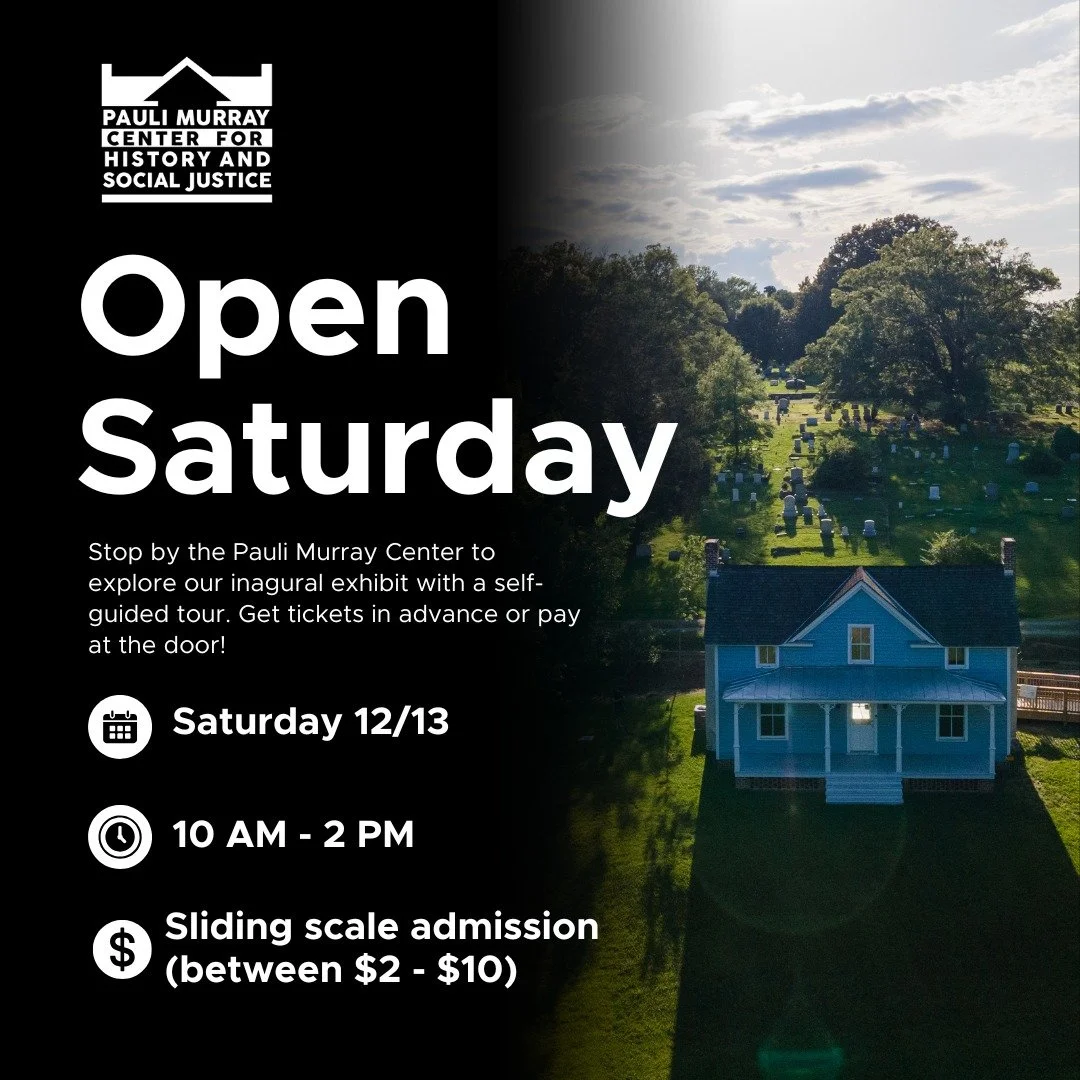 Step inside Pauli Murray&rsquo;s childhoodhome this Saturday during our self-guided tour day! Reserve your spot at tinyurl.com/pmctours (link in bio), or pay at the door with cash or check. Learn more about our exhibit, accessibility, and planning yo