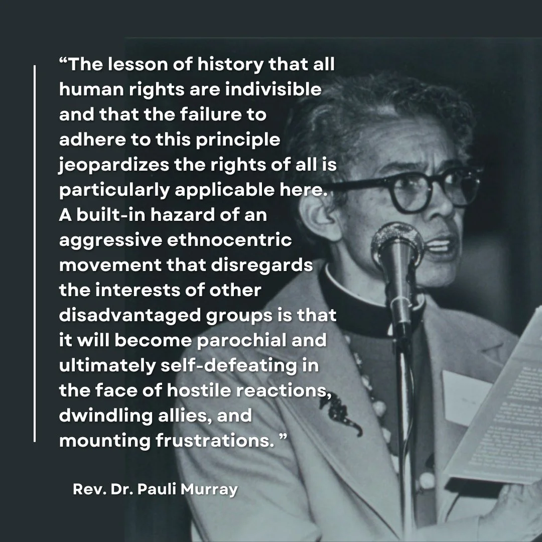 &ldquo;The lesson of history that all human rights are indivisible and that the failure to adhere to this principle jeopardizes the rights of all is particularly applicable here.  A built-in hazard of an aggressive ethnocentric movement that disregar