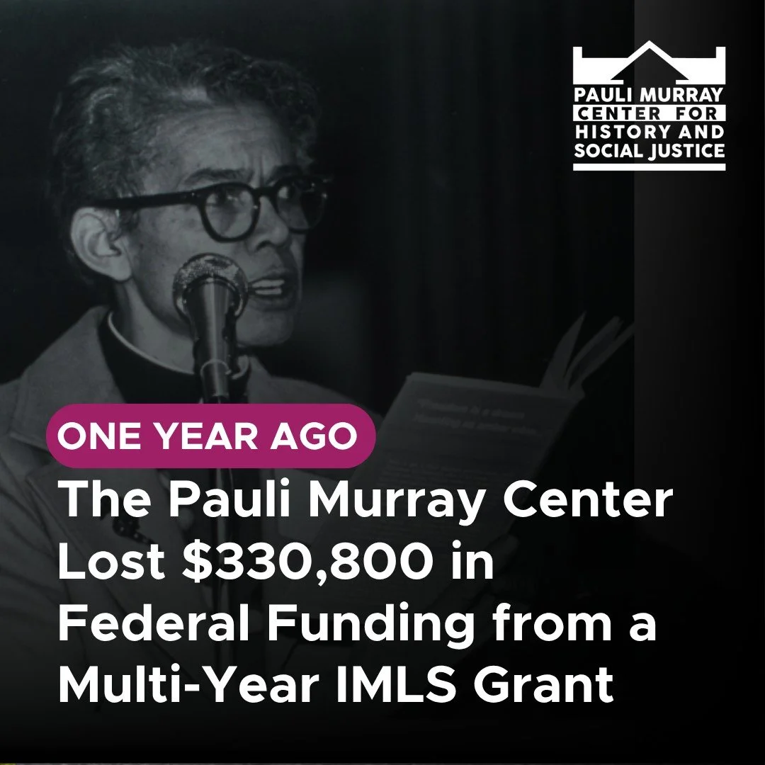 You showed up. You spoke out. You stood with us. In the face of a devastating loss of federal funding, our community has shown up in incredible ways.

Over this past year, we've had the joy of welcoming over 2,000 guests to the Pauli Murray Center fo