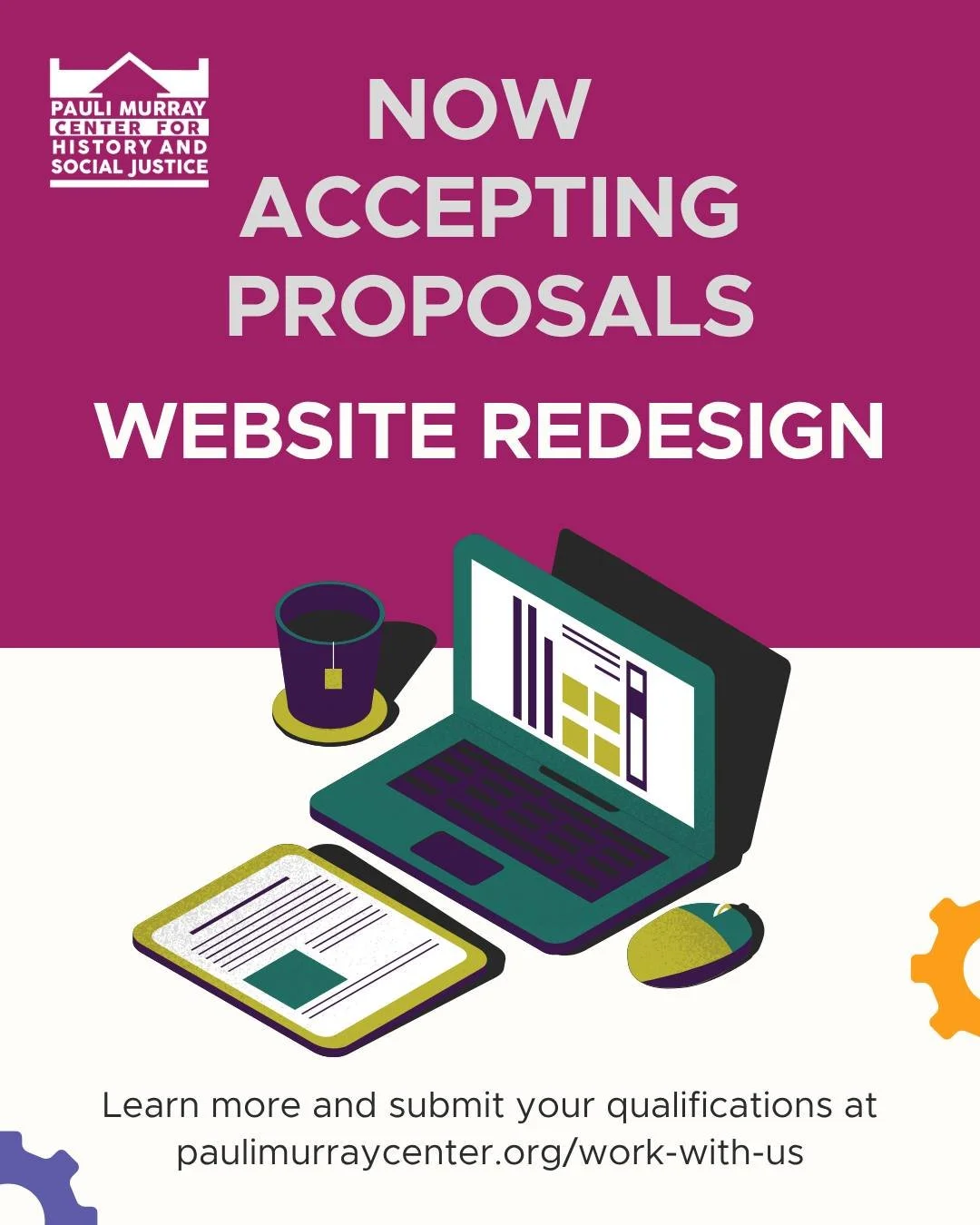 Do you love web design and social justice? Help us build a new website!

The Pauli Murray Center is seeking a qualified website design consultant to lead a website overhaul in support of increased public visitation and improved user experience. Exper