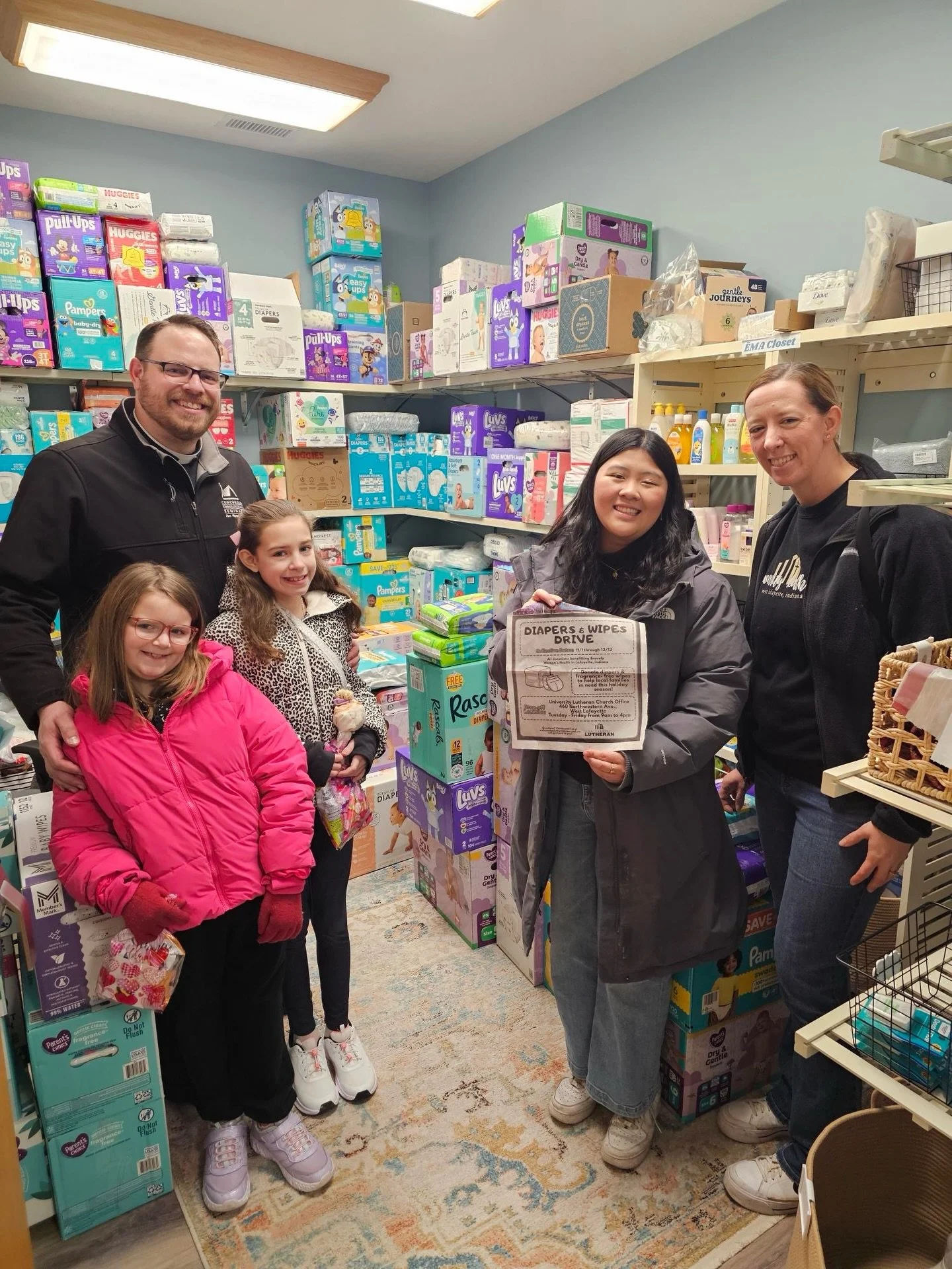 ULu is so thankful to everyone who helped support our Diapers &amp; Wipes Drive! From November-December, we collected THOUSANDS of diapers and wipes for @bravelywomenshealth in Lafayette! Last week, we were able to bring all of our donations to the c