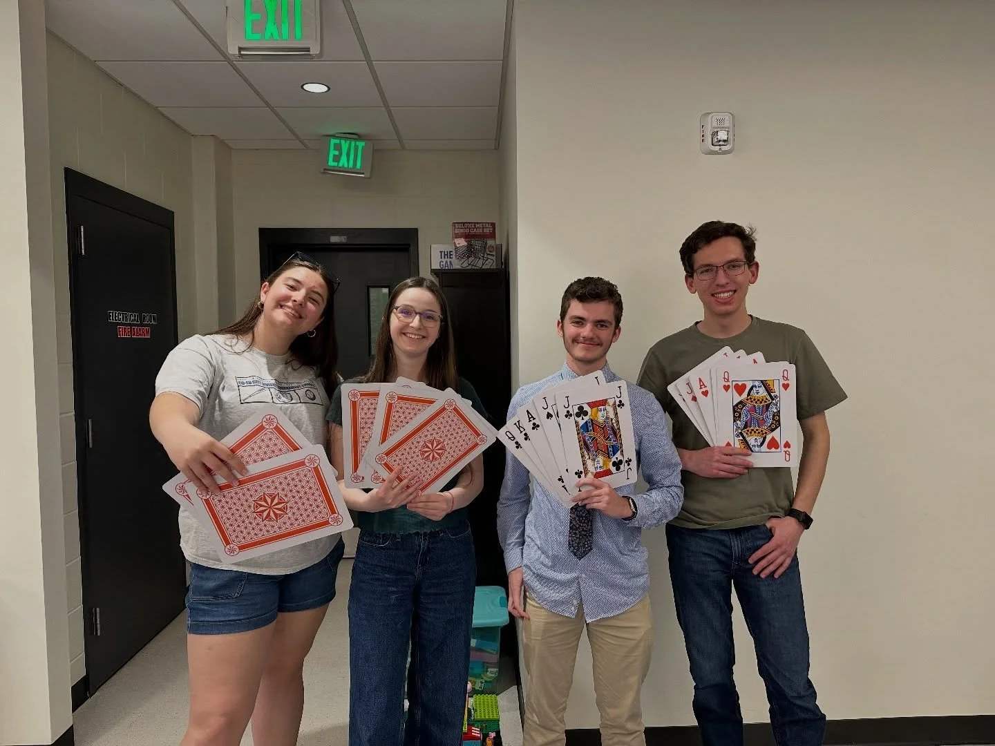 Thank you to everyone who joined us for our Euchre Tournament last week! Congratulations to Sam and Caleb for winning again, and Hannah and Charlotte as our runner-ups! We hope to see everyone again at our last few social events of the semester!