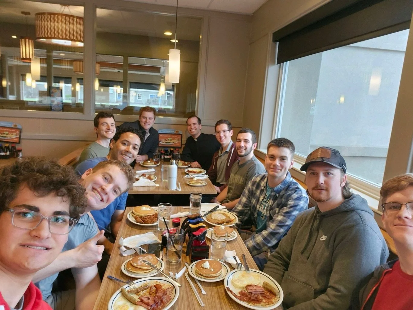 As we close out Finals Week, we wanted to share a fun throwback to the Men&rsquo;s Pancake Night earlier this semester! Shoutout to Pastor Harrison for eating 17 iHop pancakes!