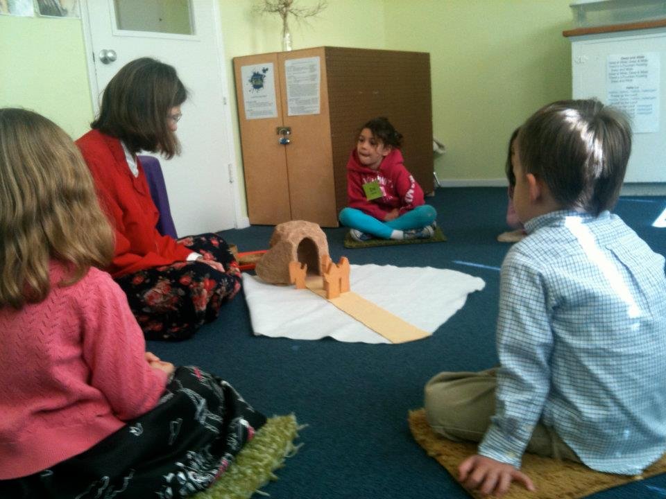 Ellen Herring leading preschoolers in Godly Play