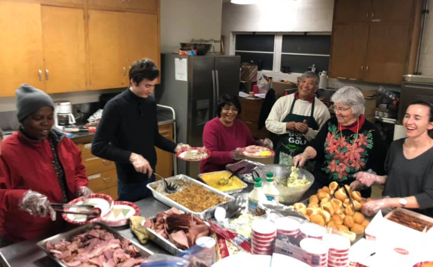 Preparing Christmas dinner at the BSW, 2019