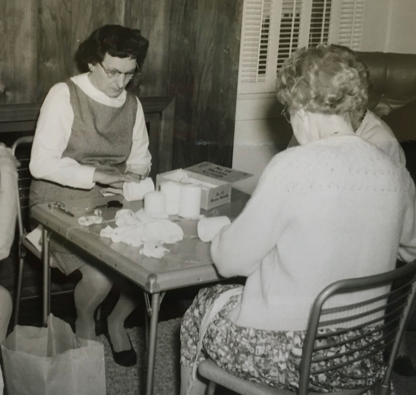 Rolling bandages, 1960s