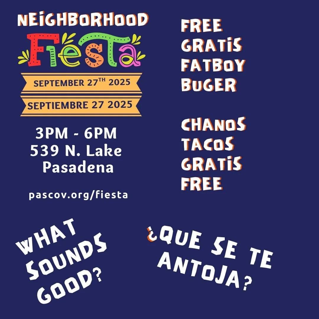 We're so excited about Saturday's Party. 
Estamos super emocionados por la Fiesta esta s&aacute;bado. 

En parte porque va haber comida gratis de FatBoy Burger y Chanos Tacos. 
Partly because there will be free food provided by Chanos Tacos and FatBo