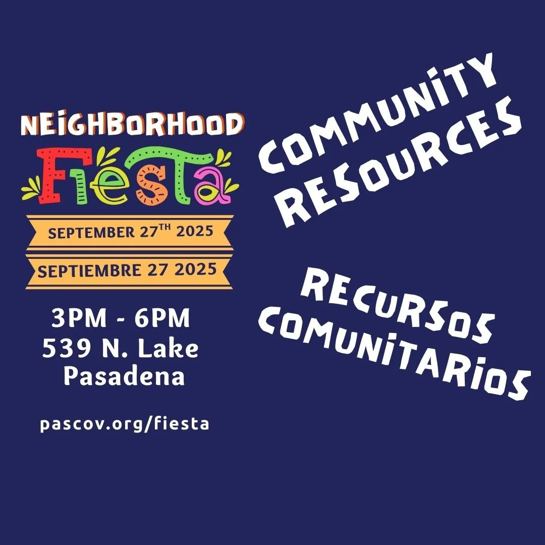 Neighborhood Fiesta is a collaborative block party organized by Club 21, Elizabeth House, Pasadena Job Center, and Pasadena Covenant Church. 

Our desire is to connect neighbors, celebrate children, and offer community resources. 

Speaking of Commun