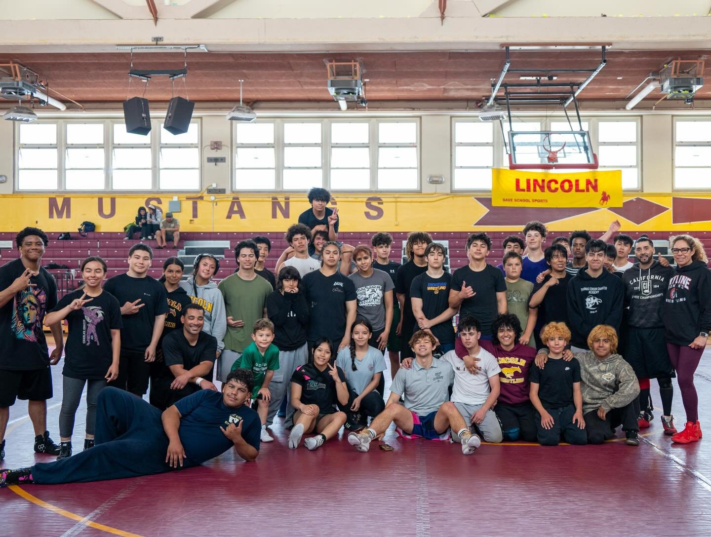 We kicked off our spring From the Bay to the Mat series on March 28 at Abraham Lincoln High School in San Francisco. The clinic was led by Beat the Streets Bay Area Associate Program Assistant and Division I All-American wrestler Jaden Abas, who led 