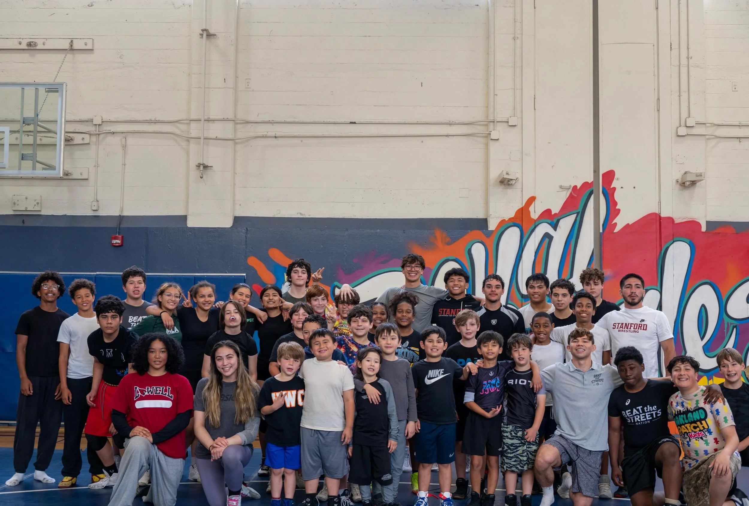 On May 2nd, Beat the Streets Bay Area wrapped up the final From the Bay to the Mat spring clinic at Elmhurst United Middle School in Oakland. The clinic brought together youth athletes from across the Bay Area, along with wrestlers from our Oakland m