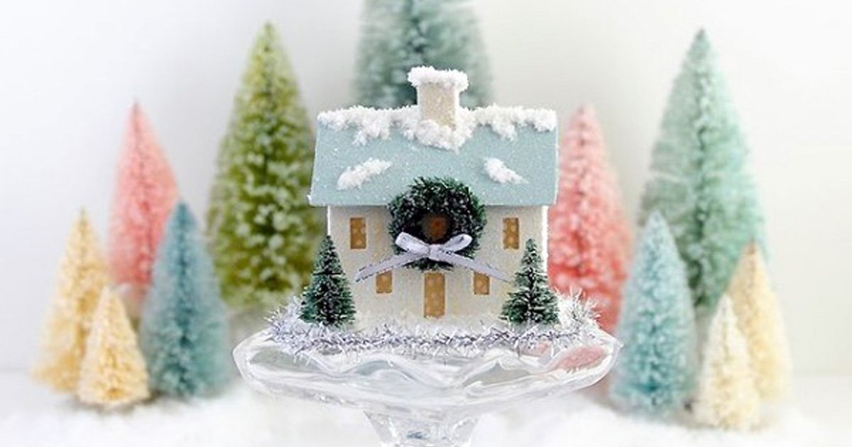 Snow + Glitter Putz House Tutorial