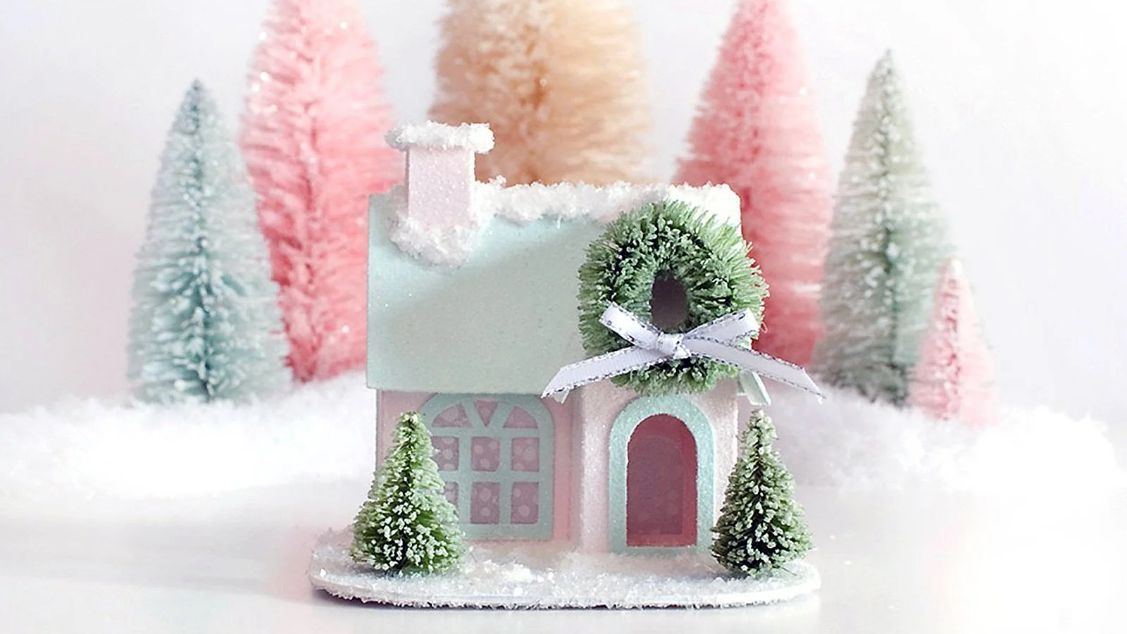 How to glitter a Christmas Village Putz House