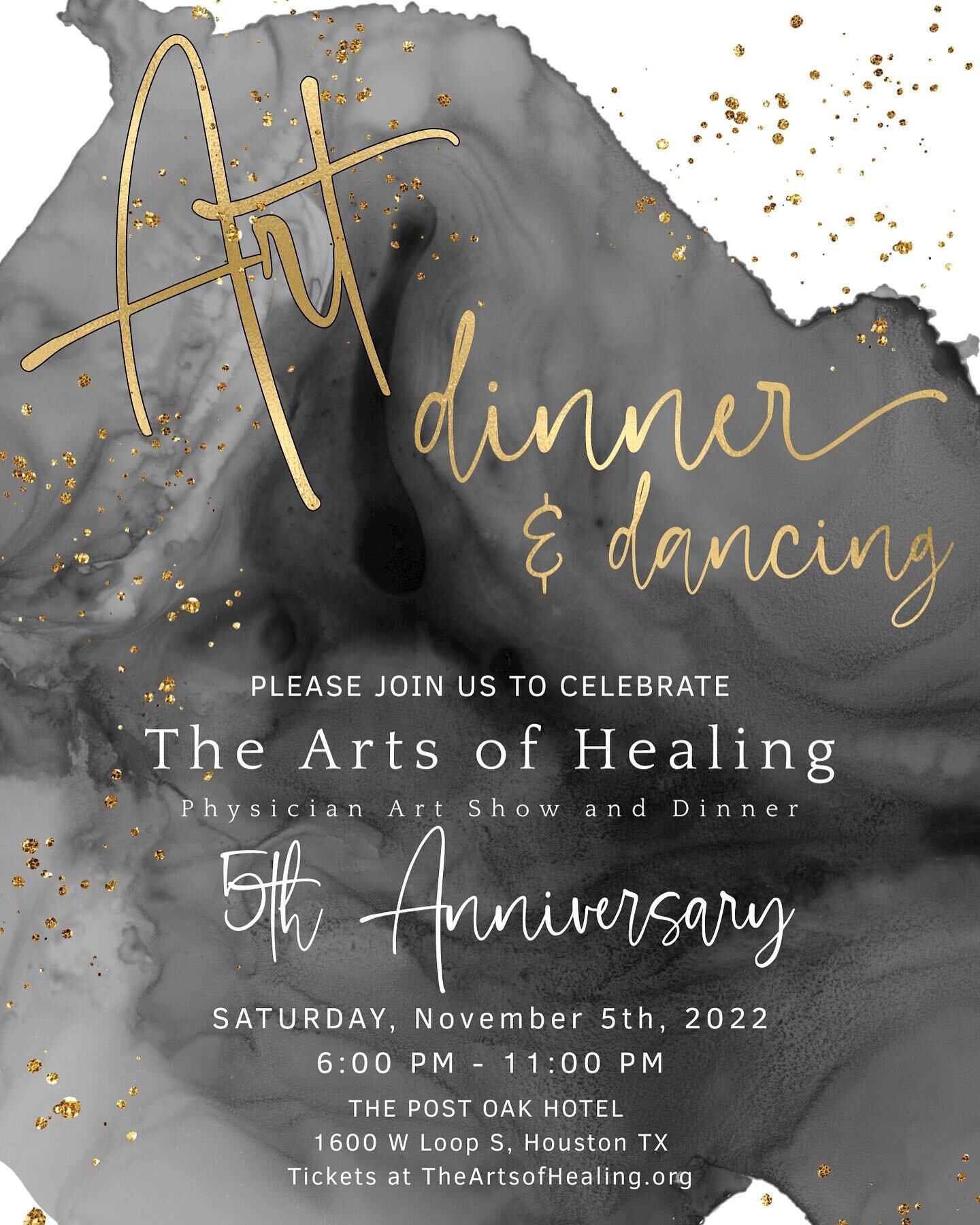 We are counting down the days until our 5th Annual Arts of Healing Gala at the Post Oak Hotel!&nbsp;💫✨It will be a fabulous evening of art, dinner and dancing&hellip;all for a wonderful cause.&nbsp;&nbsp;This year we are pleased to announce that @su