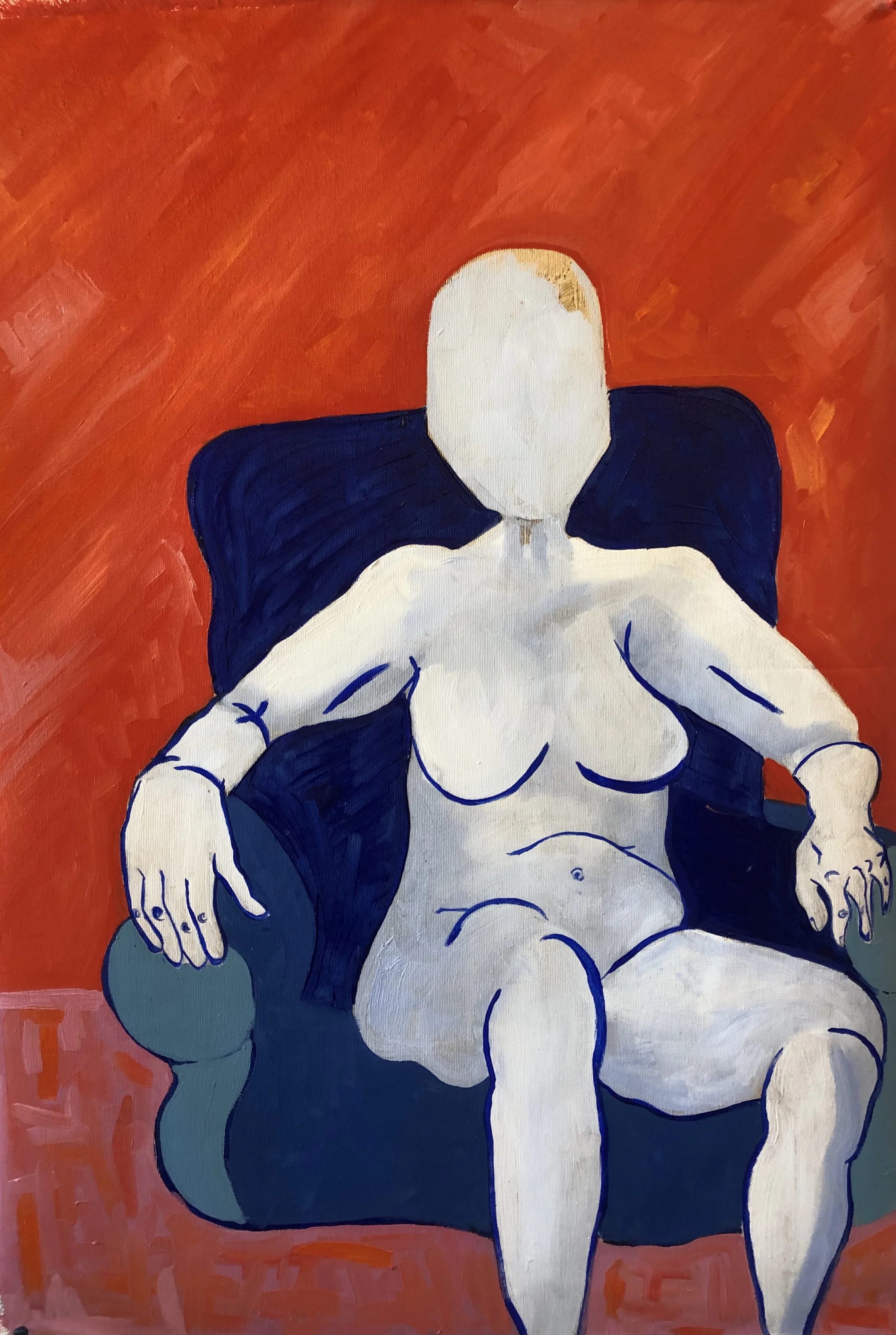 untitled white lady on blue chair oil on canvas.jpg