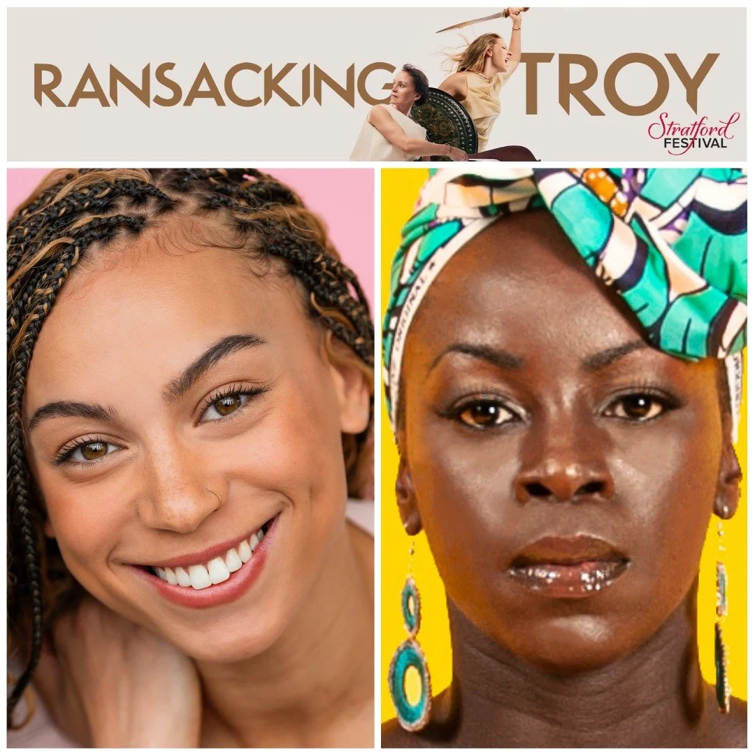 The less testosterone-fueled conclusion to the Trojan War, Ransacking Troy opens today at @stratfest's Tom Patterson Theatre. Happy Opening to our very own Caitlyn MacInnis and Esie Mensah!