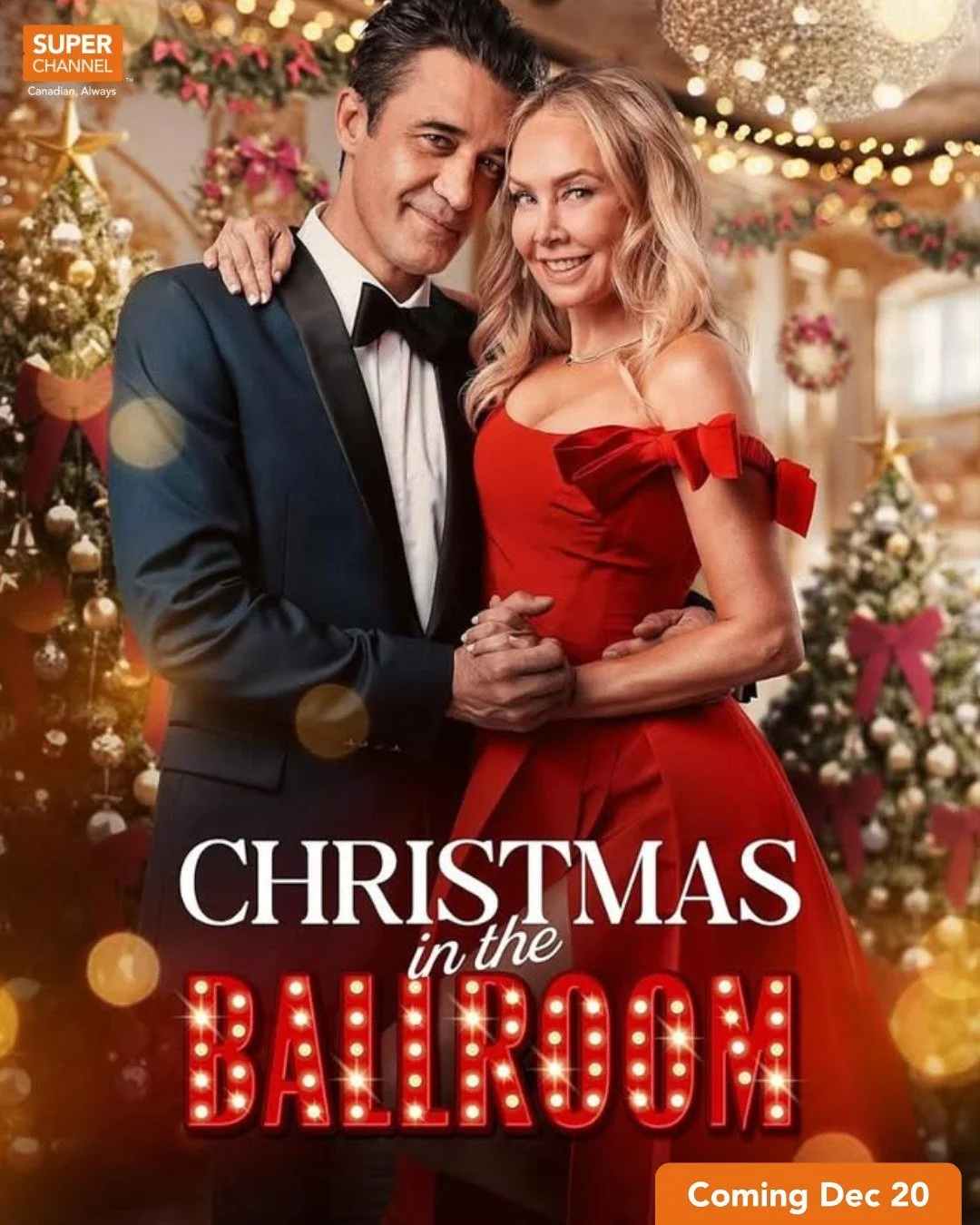Dancing through the snow... and straight into love! Christmas in the Ballroom airs tonight on Super Channel Heart &amp; Home @superchanneltv @schearthome at 8 PM Eastern. We can't wait to see our very own Sarah Higgins and Bryce Johnson leap onto our