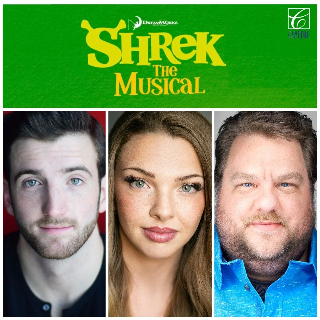 From swamp to stage, Shrek The Musical opens today at @capitolmoncton! Congratulations and a very Happy Opening to our very own Tyler Check, Emma Rudy and Daniel Williston!